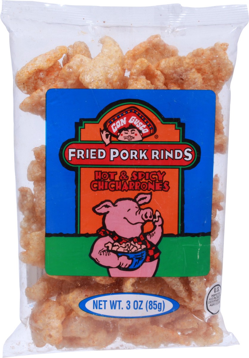 slide 8 of 9, Con Gusto Chicharrones Hot & Spicy Fried Pork Finds 3 oz, 3 oz