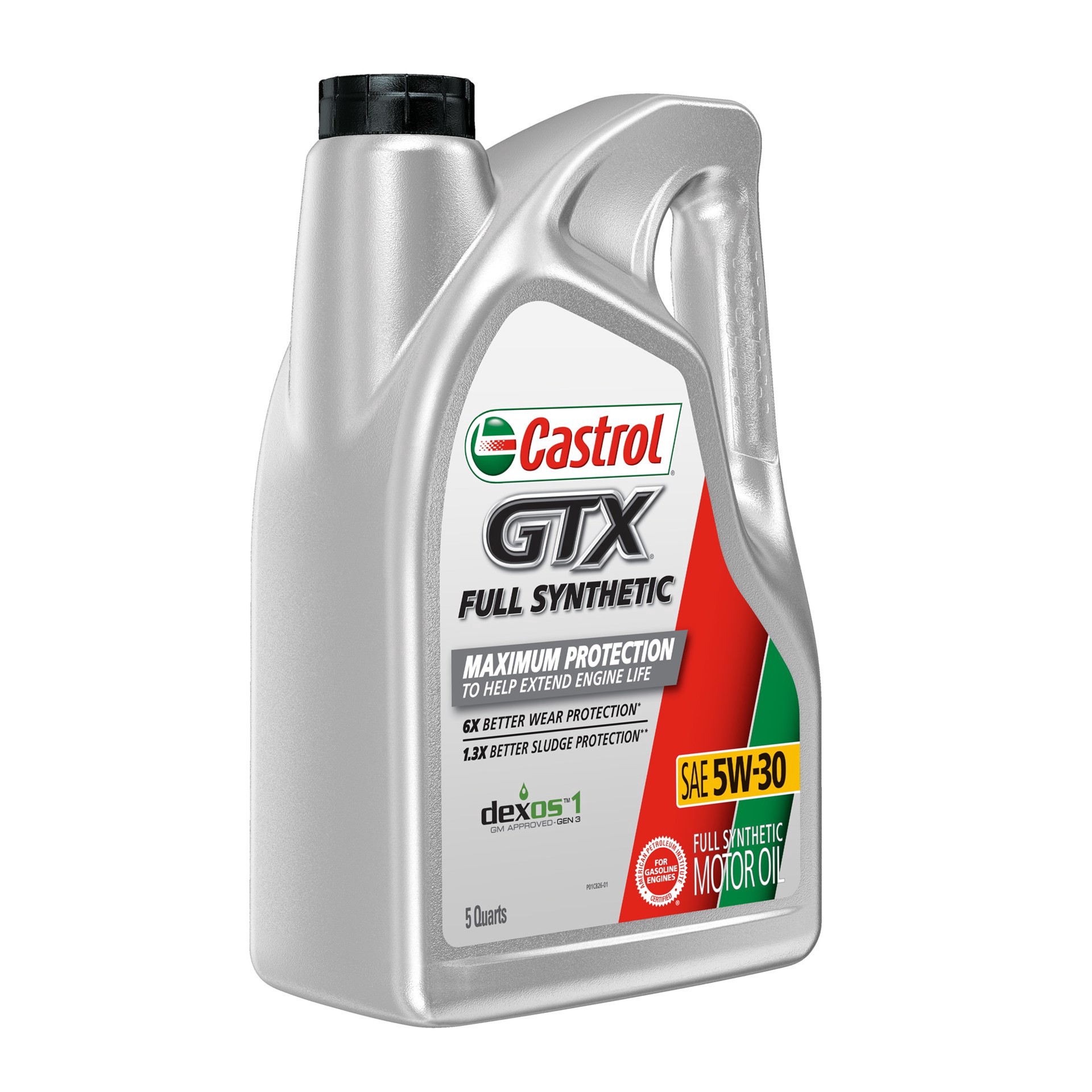 slide 2 of 4, Castrol GTX Full Synthetic 5W-30 Motor Oil, 5 Quarts, 5 qt
