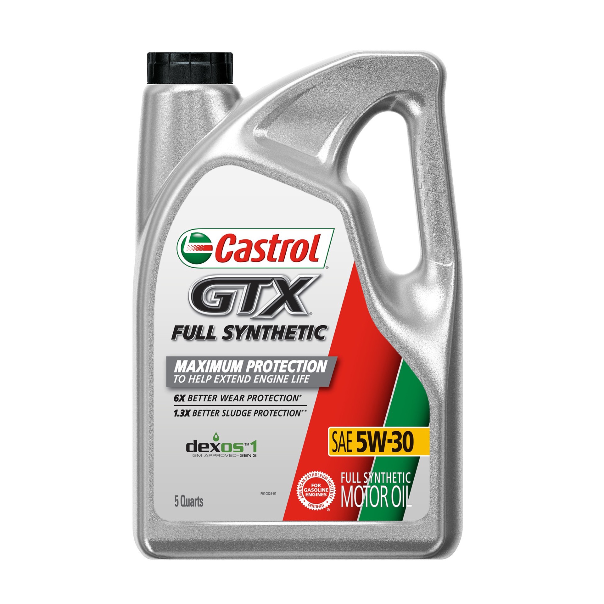 slide 3 of 4, Castrol GTX Full Synthetic 5W-30 Motor Oil, 5 Quarts, 5 qt