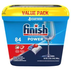 Finish Power Dishwasher Detergent, Premium Dishwashing Tablets, 84 Tabs