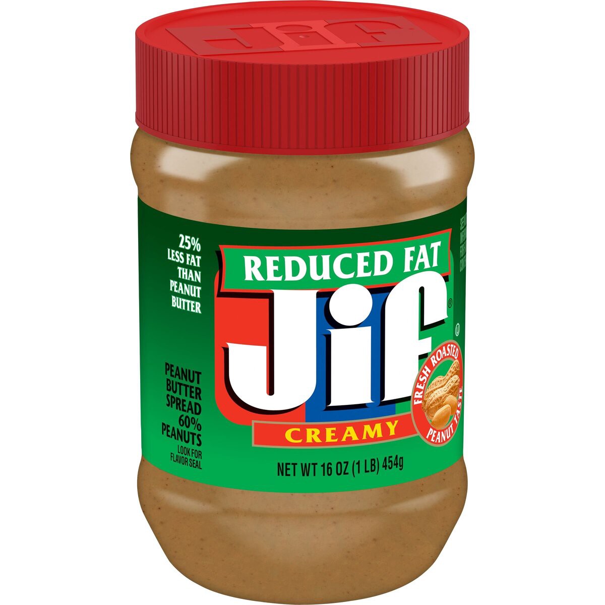 slide 2 of 8, Jif Reduced Fat Creamy Peanut Butter - 16oz, 16 oz