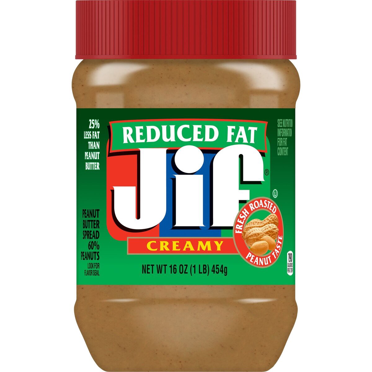 slide 5 of 8, Jif Reduced Fat Creamy Peanut Butter - 16oz, 16 oz