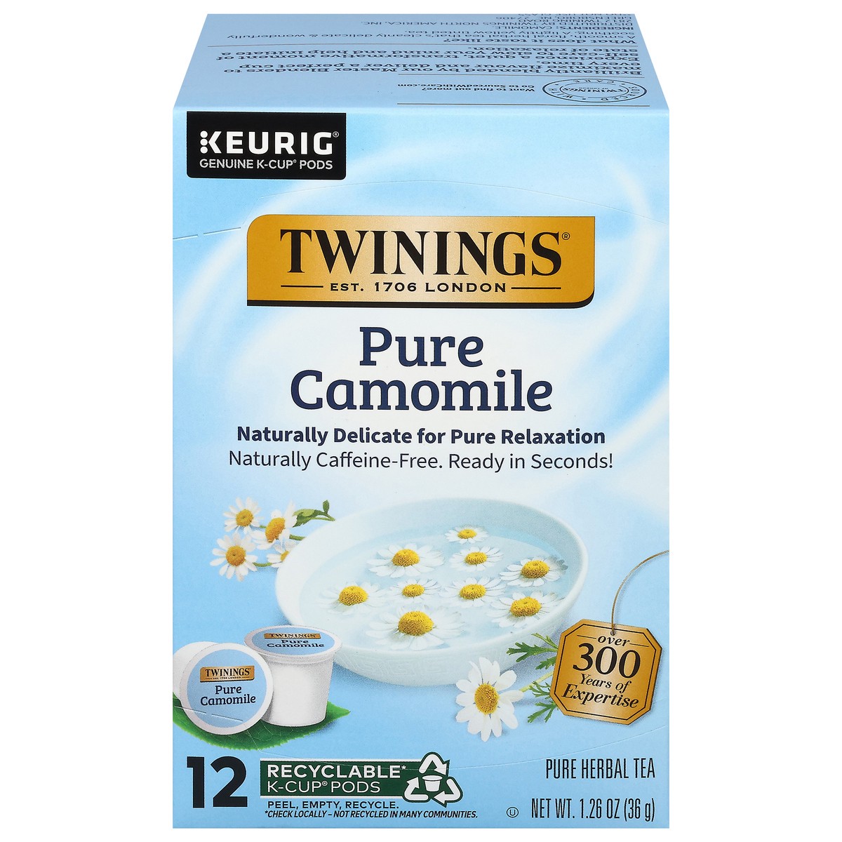 slide 1 of 5, Twinings Pure Camomile Herbal Tea 12 K-Cup Pods, 12 ct