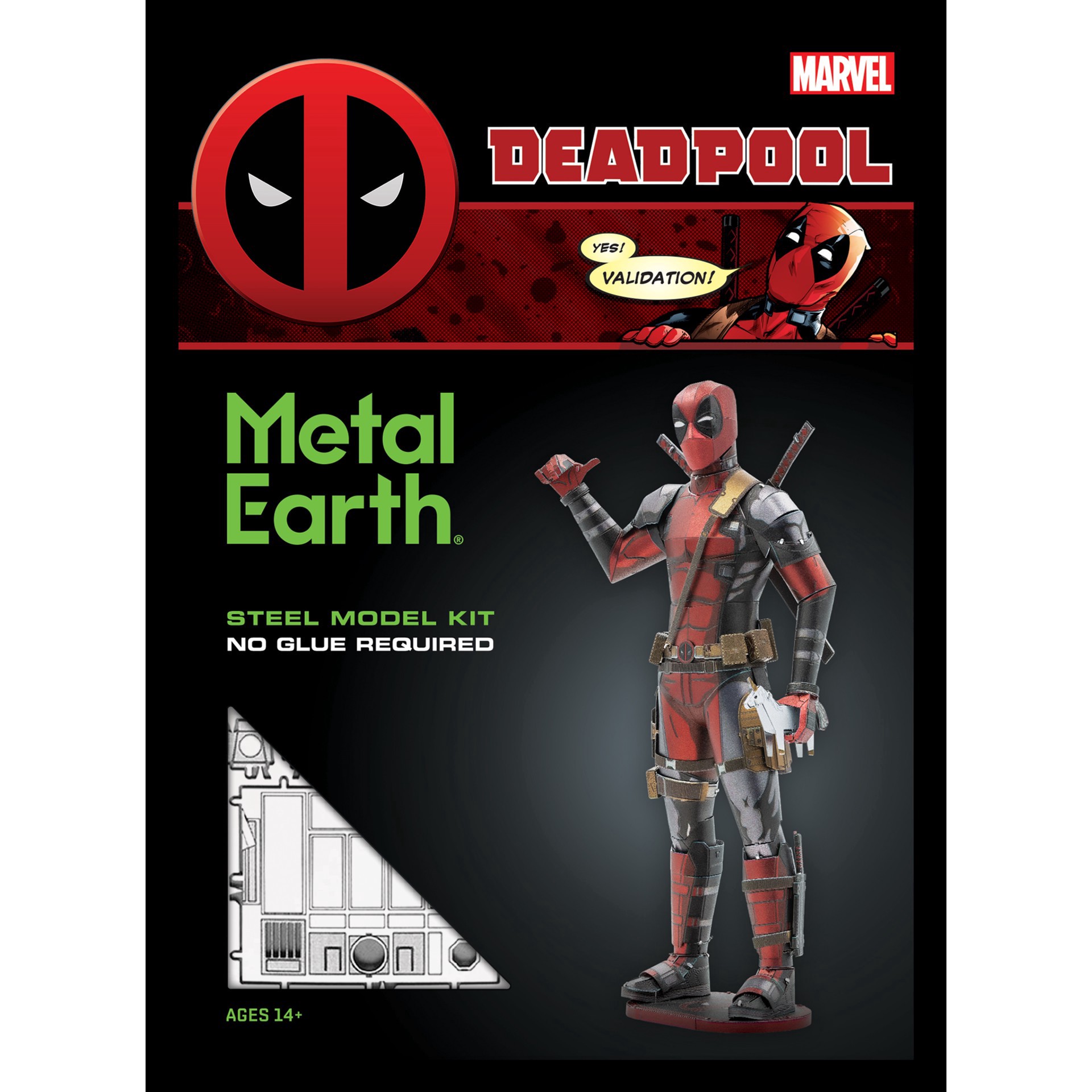 slide 3 of 16, Fascinations Metal Earth Deadpool Steel Model Kit, 3 in x 1.6 in x 5.9 in