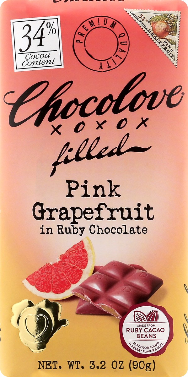 slide 6 of 13, Chocolove 34% Cocoa Filled Pink Grapefruit Ruby Chocolate 3.2 oz, 3.2 oz