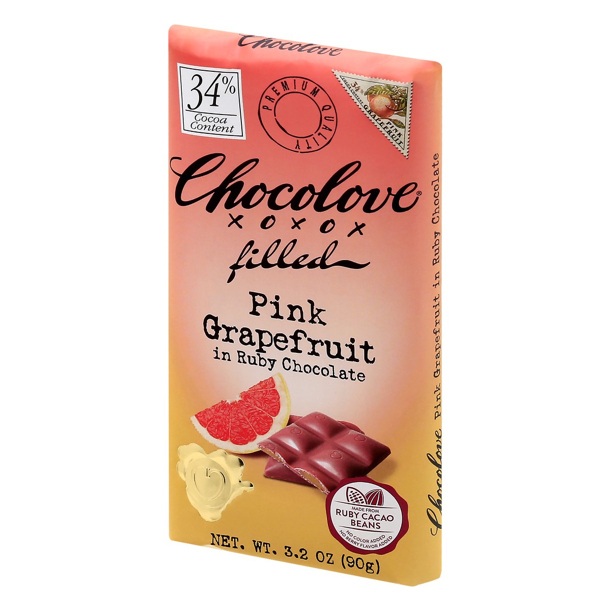 slide 11 of 13, Chocolove 34% Cocoa Filled Pink Grapefruit Ruby Chocolate 3.2 oz, 3.2 oz