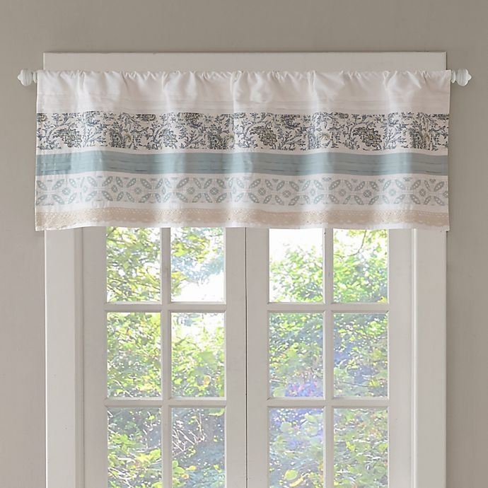 slide 1 of 1, Madison Park Dawn Kitchen Window Valance - Blue, 1 ct