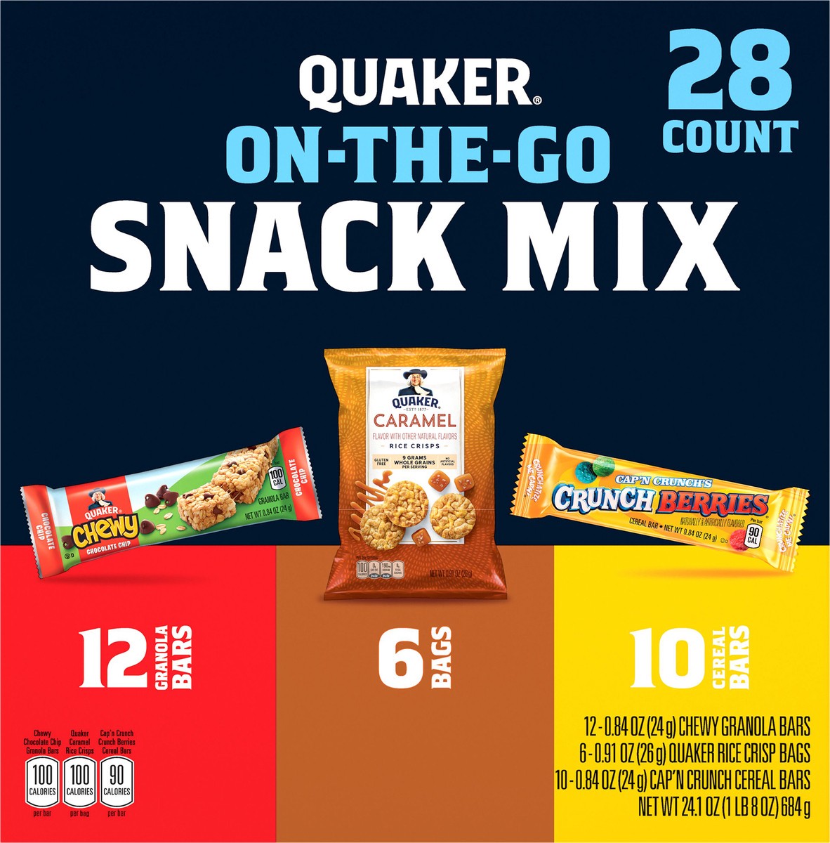 slide 4 of 6, Quaker Snack Mix, 28 ct