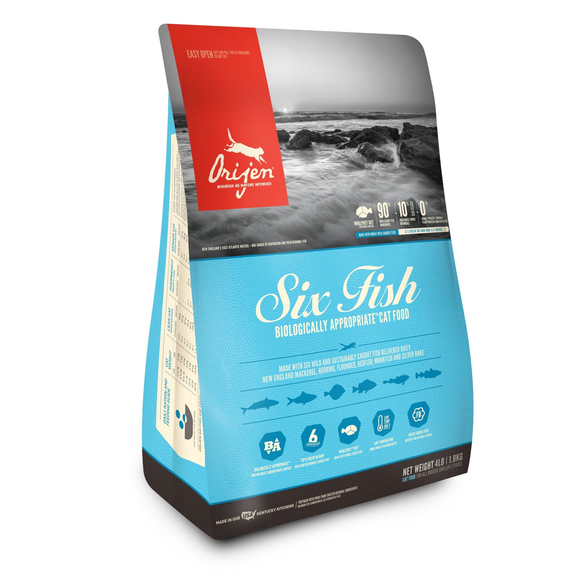 slide 1 of 1, Orijen Six Fish Dry Cat Food, 4 lb