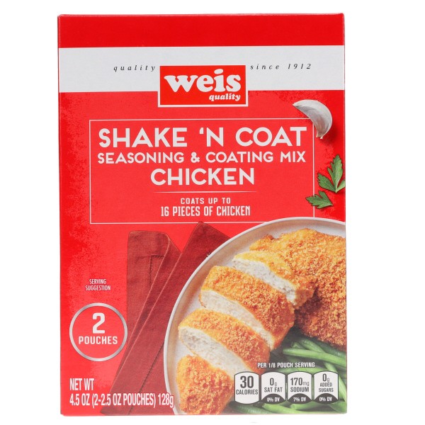 slide 1 of 1, Weis Quality Chicken Breading Shake 'n Coat Seasoning & Coating Mix, 4.5 oz