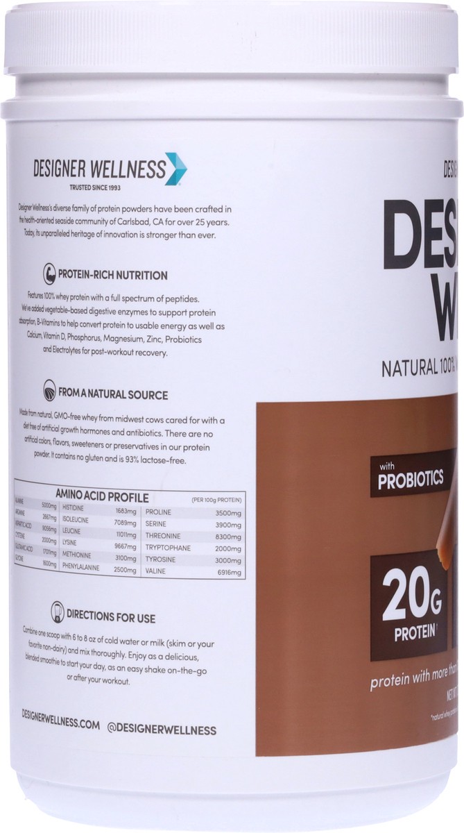 slide 6 of 9, Designer Wellness Designer Whey Gourmet Chocolate Flavor Whey Protein Powder with Probiotics 1.72 lb, 1.7 lb