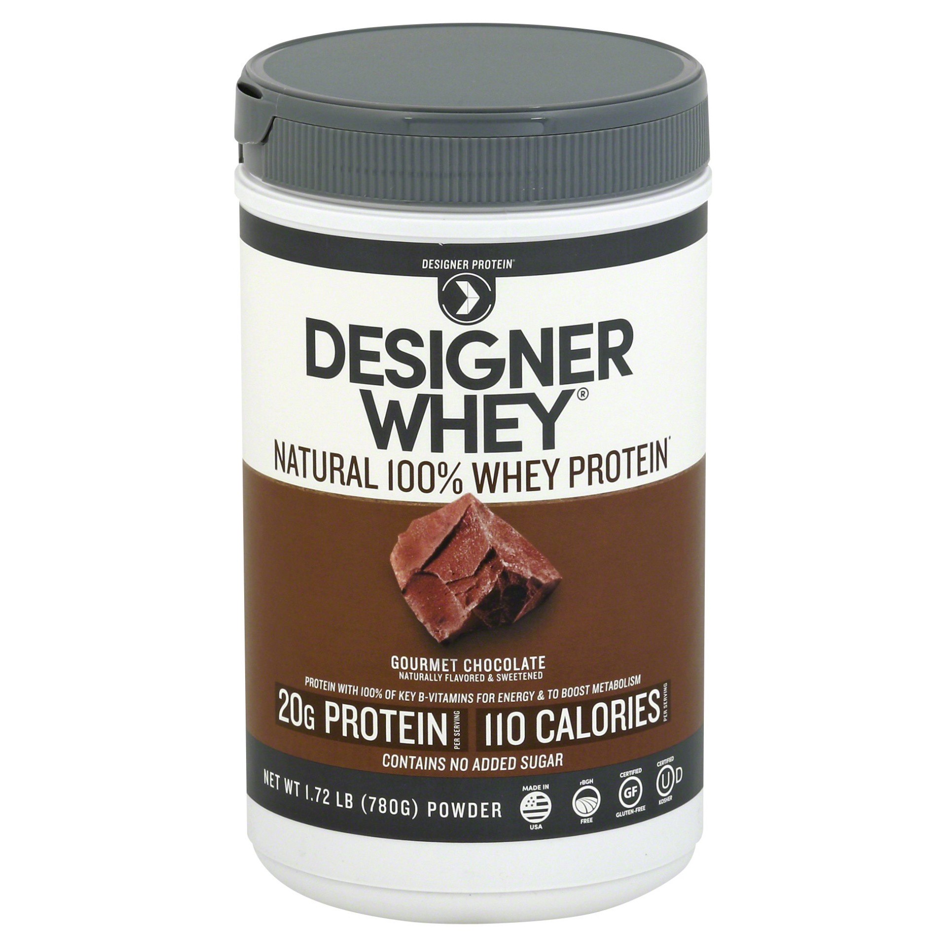 slide 1 of 9, Designer Wellness Designer Whey Gourmet Chocolate Flavor Whey Protein Powder with Probiotics 1.72 lb, 1.7 lb