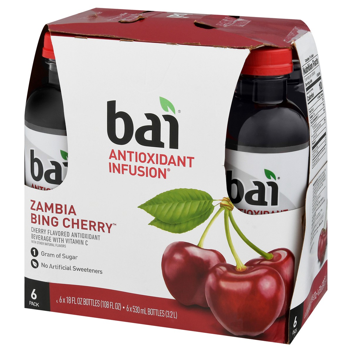 slide 7 of 14, Bai Antioxidant Infusion 6 Pack Zambia Bing Cherry Beverage 6 Bottles 18 fl oz Bottle 6 ea - 108 fl oz, 108 fl oz