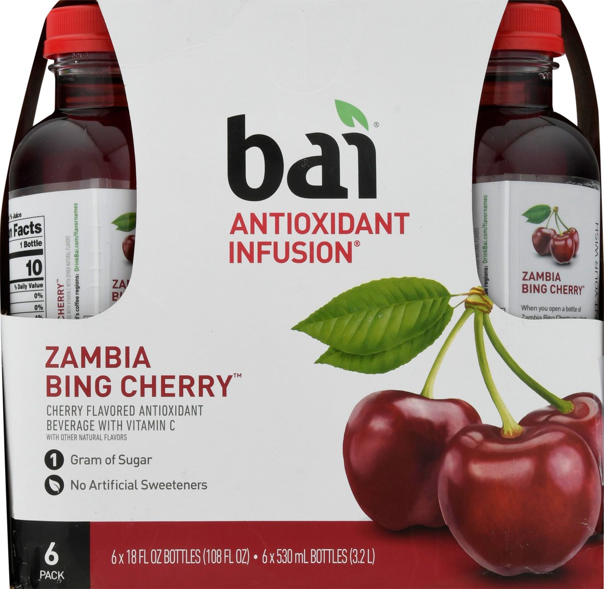 slide 11 of 14, Bai Antioxidant Infusion 6 Pack Zambia Bing Cherry Beverage 6 Bottles 18 fl oz Bottle 6 ea - 108 fl oz, 108 fl oz