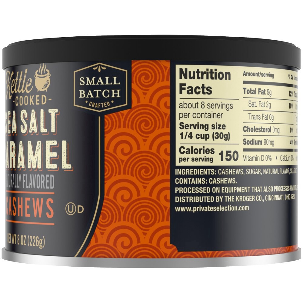 slide 5 of 6, Private Selection Kettle Cooked Sea Salt Caramel Cashews, 8 oz
