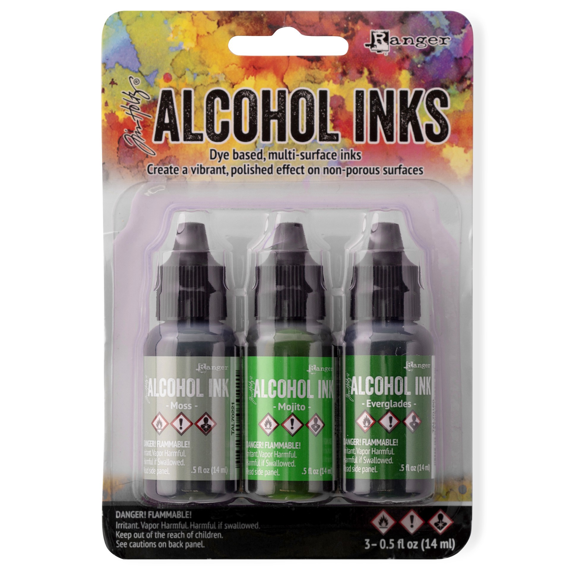slide 6 of 7, Tim Holtz Mint & Green Spectrum Alcohol Inks, 3ct., 3 ct