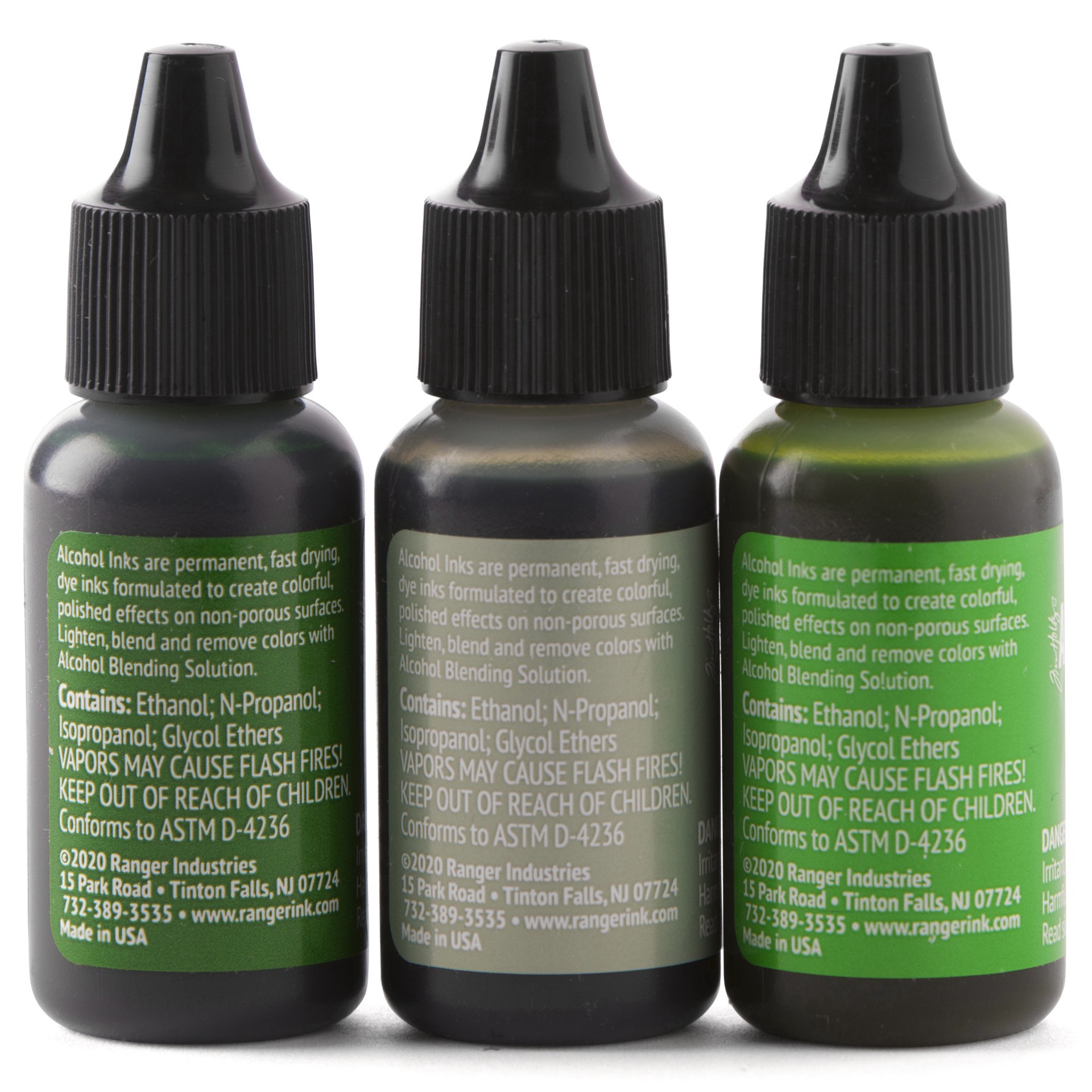 slide 3 of 7, Tim Holtz Mint & Green Spectrum Alcohol Inks, 3ct., 3 ct