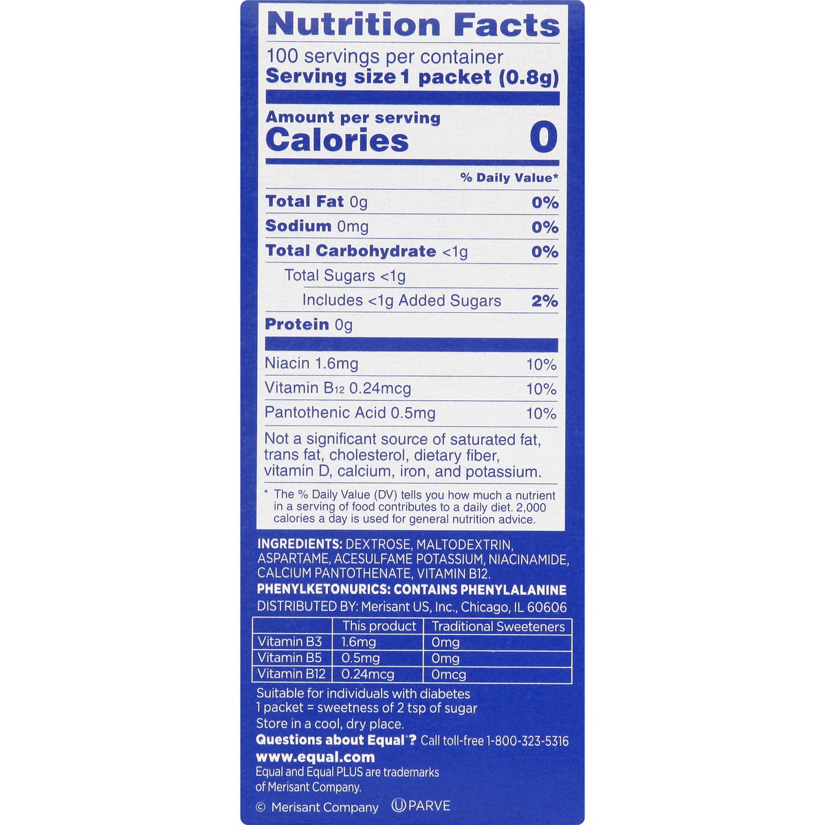 slide 4 of 9, Equal Sweetener 100 ea, 100 ct