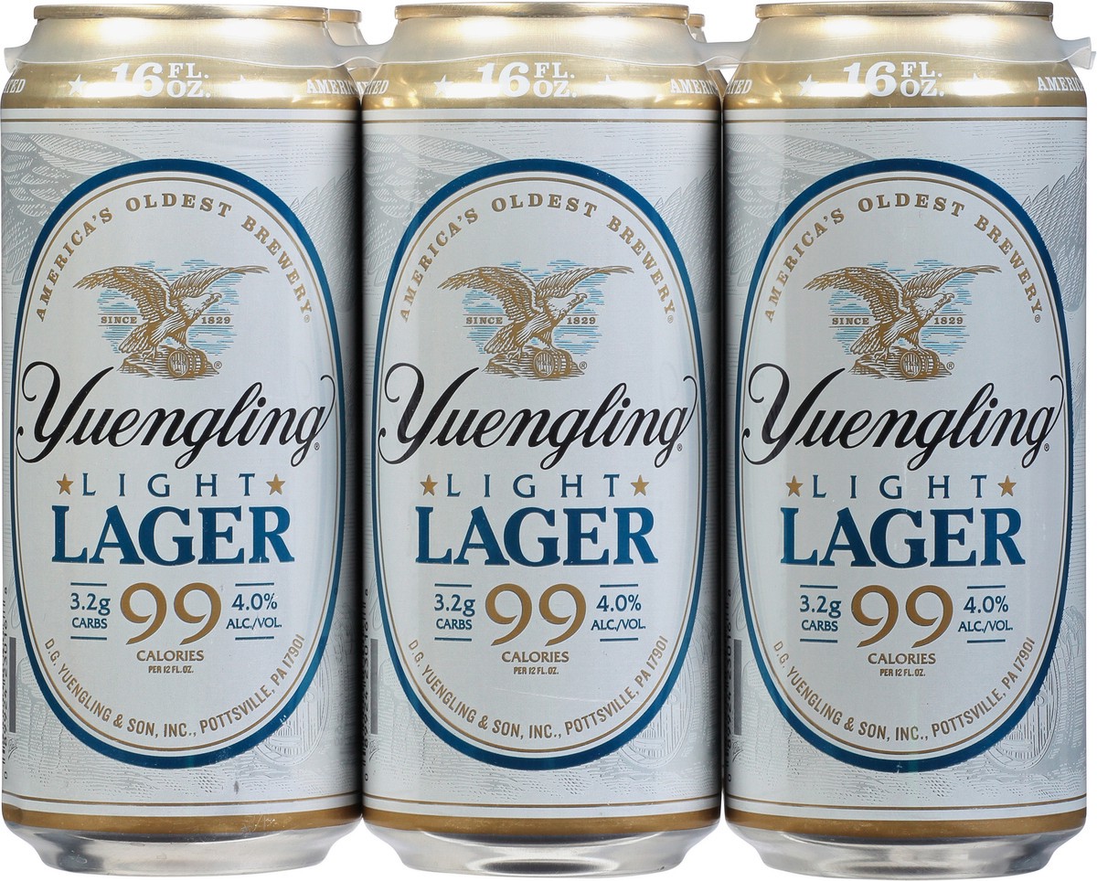 slide 9 of 12, Yuengling Light Lager Beer 6 - 16 fl oz Cans, 6 ct; 16 oz