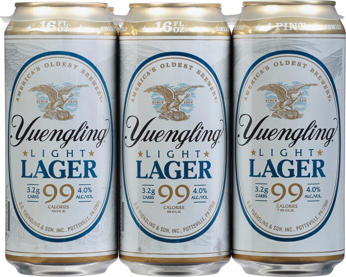 slide 6 of 12, Yuengling Light Lager Beer 6 - 16 fl oz Cans, 6 ct; 16 oz