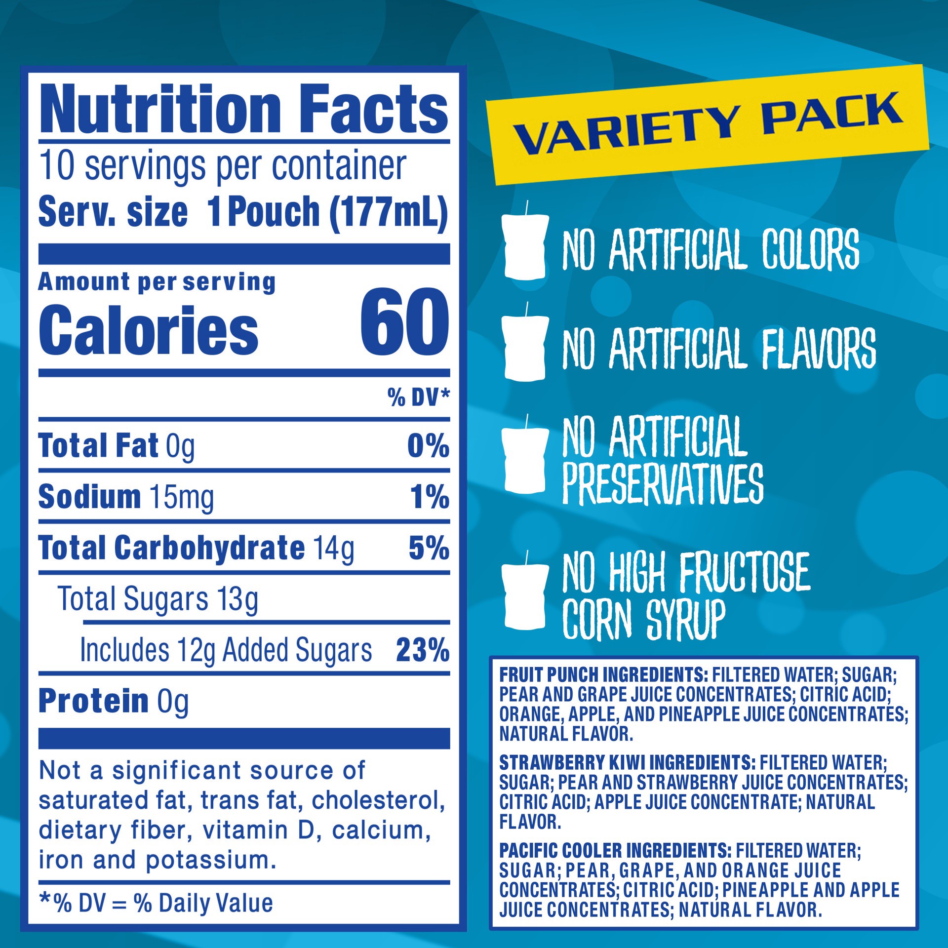 slide 7 of 13, Capri Sun Fruit Punch, Strawberry Kiwi and Pacific Cooler Flavored Juice Drink Blend Variety Pack, 30 ct Box, 6 fl oz Pouches, 30 ct