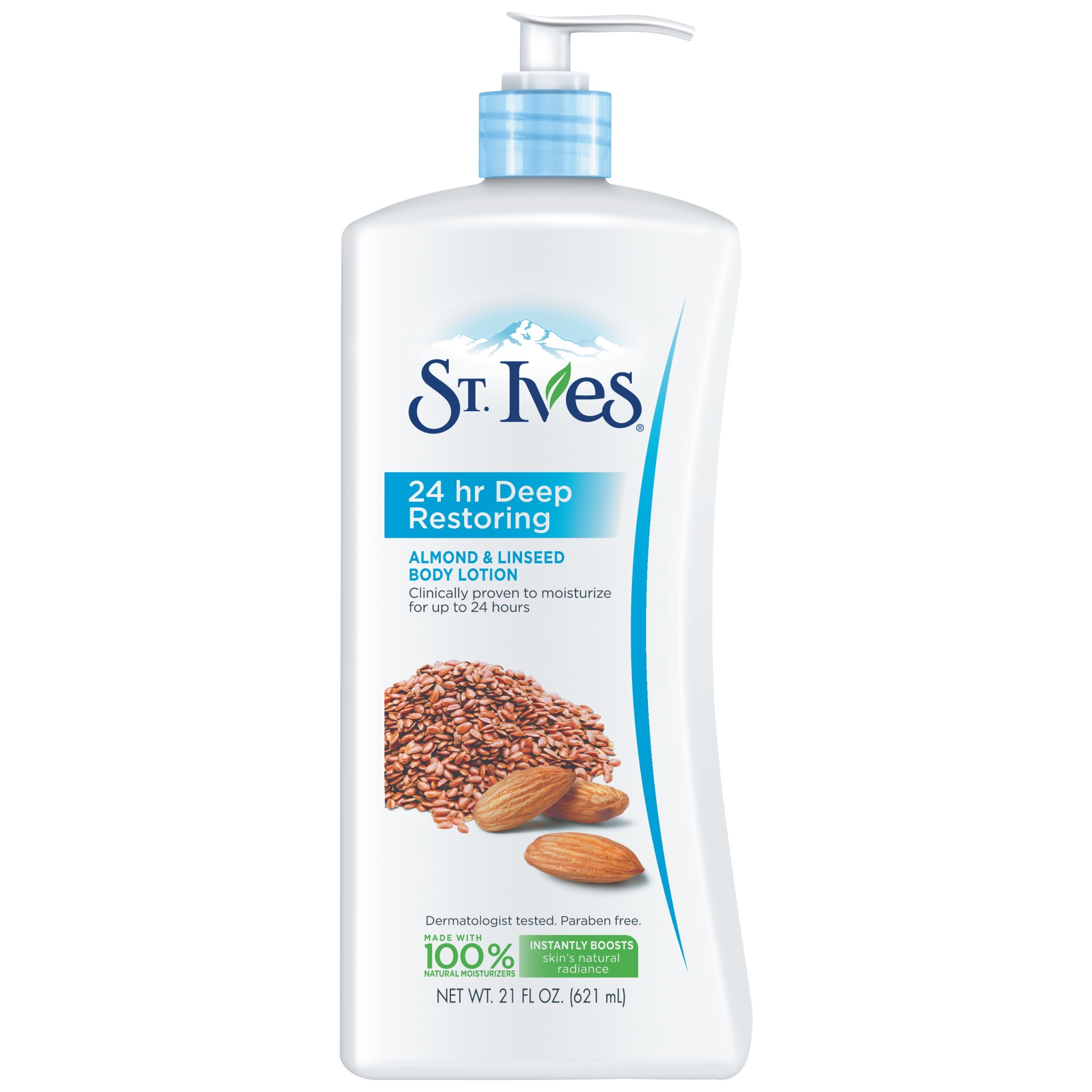 slide 1 of 1, St. Ives 24 Hr Deep Restoring Almond Oil Body Lotion, 21 oz