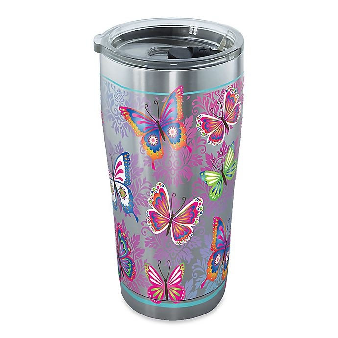 slide 1 of 1, Tervis Butterfly Motif Stainless Steel Tumbler with Lid, 20 oz