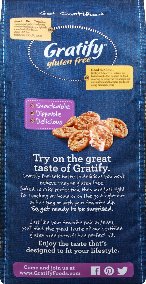 slide 7 of 13, Gratify Gluten Free Pretzel Sesame Thin, 10.5 oz