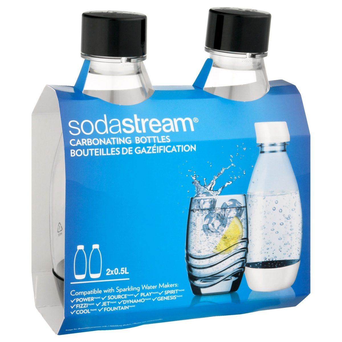 slide 2 of 8, SodaStream Black Source Carbonating Bottles, 2 ct; 16 oz