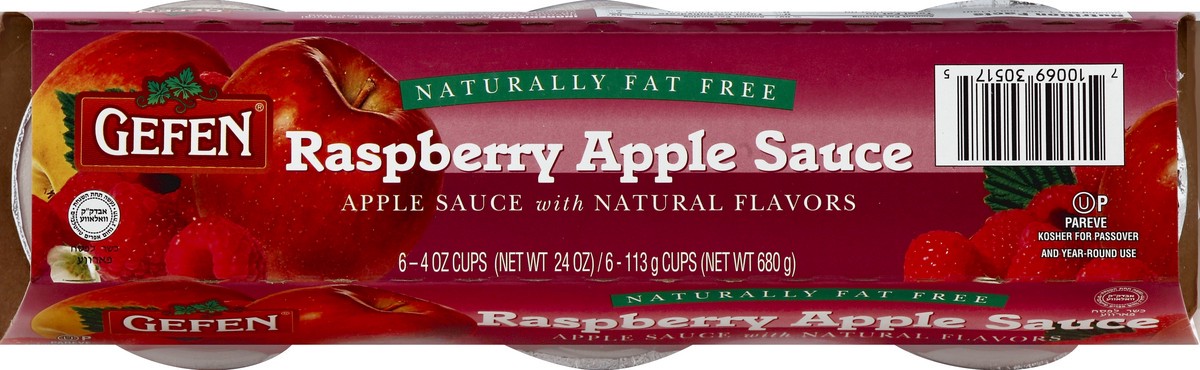 slide 3 of 4, Gefen Raspberry Applesauce Cups, 6 ct; 24 oz