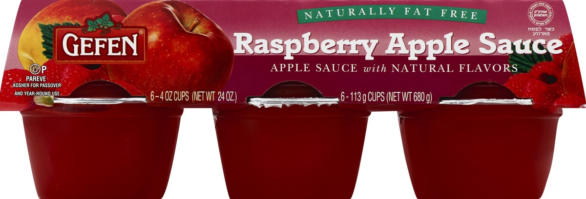 slide 2 of 4, Gefen Raspberry Applesauce Cups, 6 ct; 24 oz