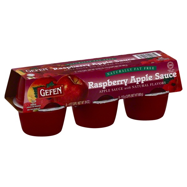 slide 1 of 4, Gefen Raspberry Applesauce Cups, 6 ct; 24 oz