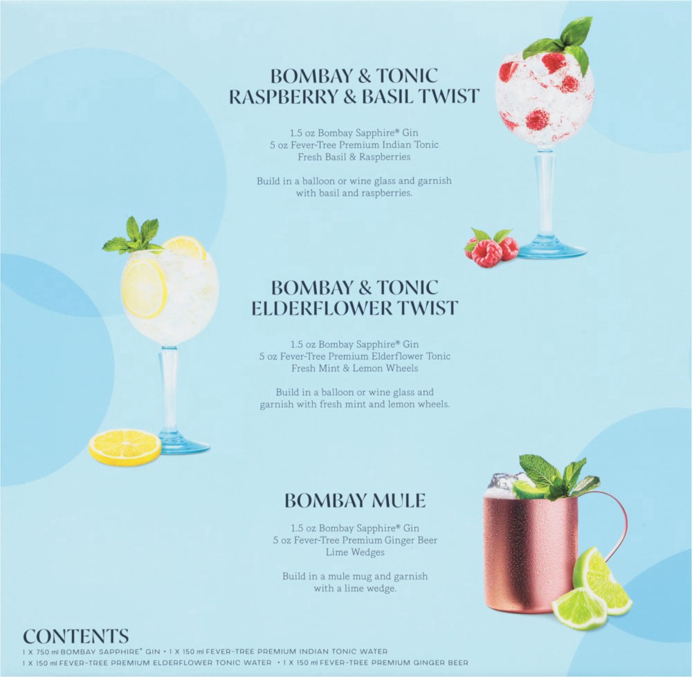 slide 3 of 4, Bombay Sapphire Gin 750ml w/Tonic Water, 1 ct