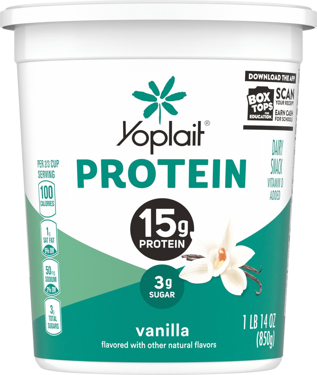 slide 14 of 15, Yoplait Protein Yogurt Cultured Dairy Snack, Vanilla Flavored, Gluten Free Protein Snacks- 30 oz, 30 oz