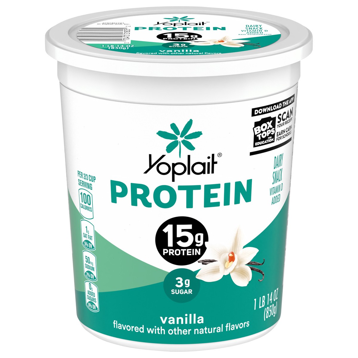 slide 1 of 15, Yoplait Protein Yogurt Cultured Dairy Snack, Vanilla Flavored, Gluten Free Protein Snacks- 30 oz, 30 oz