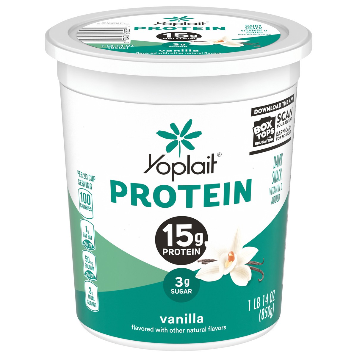 slide 1 of 15, Yoplait Protein Yogurt Cultured Dairy Snack, Vanilla Flavored, Gluten Free Protein Snacks- 30 oz, 30 oz
