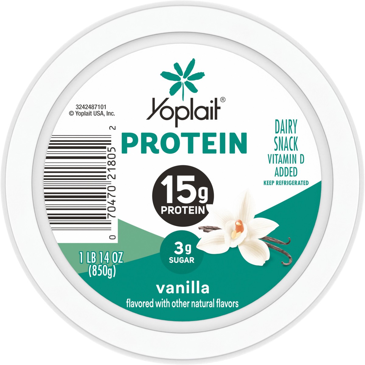 slide 11 of 15, Yoplait Protein Yogurt Cultured Dairy Snack, Vanilla Flavored, Gluten Free Protein Snacks- 30 oz, 30 oz