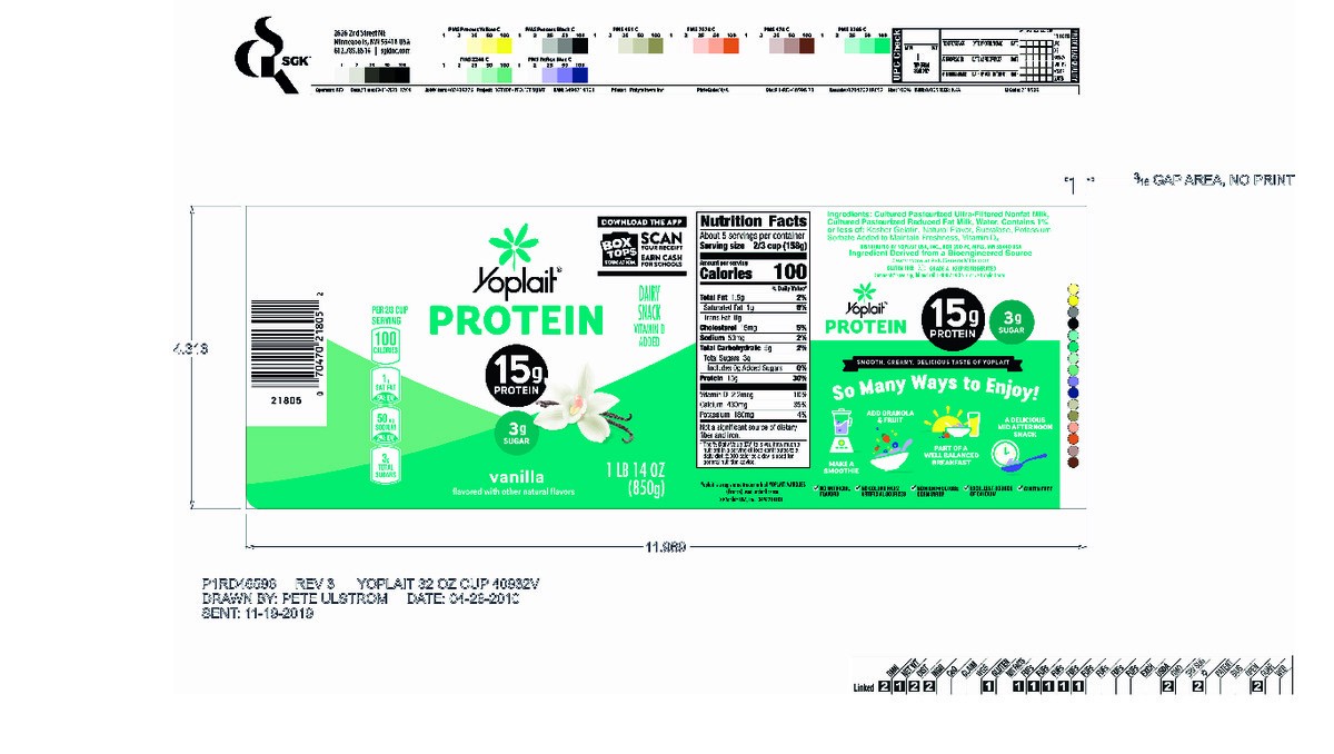 slide 3 of 15, Yoplait Protein Yogurt Cultured Dairy Snack, Vanilla Flavored, Gluten Free Protein Snacks- 30 oz, 30 oz