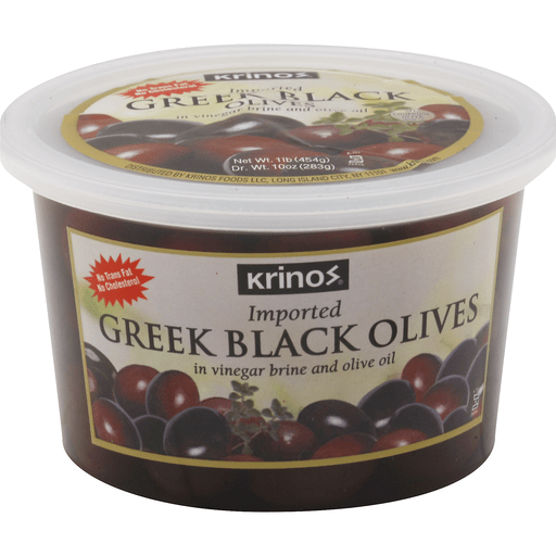 slide 2 of 2, Krinos Olives, Greek Black, 16 oz