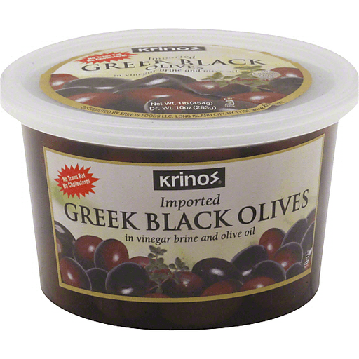 slide 1 of 2, Krinos Olives, Greek Black, 16 oz