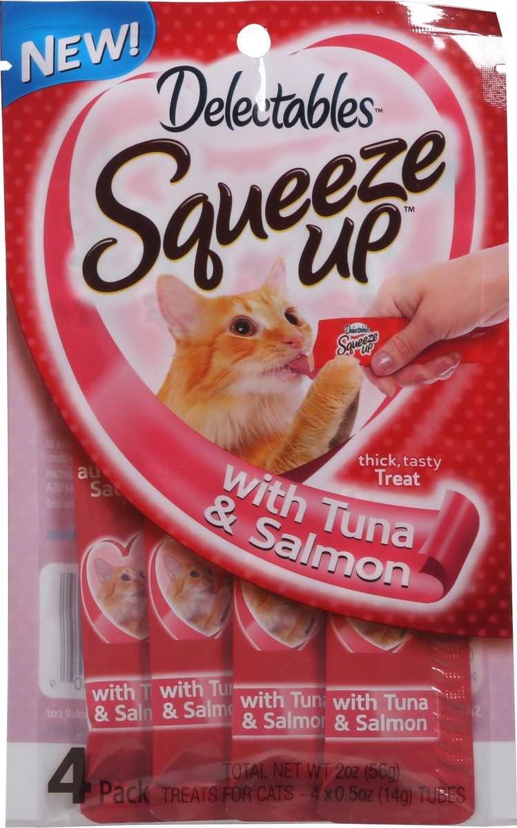 slide 4 of 9, Delectables Cat Treats with Tuna & Salmon 4 - 0.5 oz Tubes, 4 ct