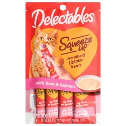 Delectables Cat Treats with Tuna & Salmon 4 - 0.5 oz Tubes