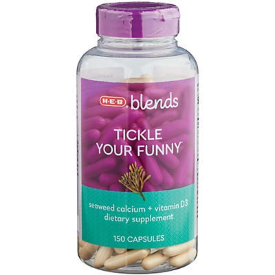 slide 1 of 1, H-E-B Blends Tickle Your Funny Seaweed Calcium + Vitamin D3 Capsules, 150 ct