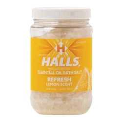 SpaRoom Halls Essential Oil Refresh Lemon Scent Bath Salt 16 oz