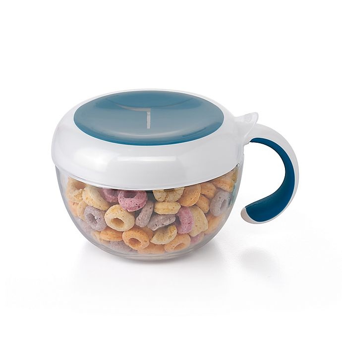 slide 2 of 2, OXO Tot Flippy Snack Cup with Travel Cover - Navy, 1 ct