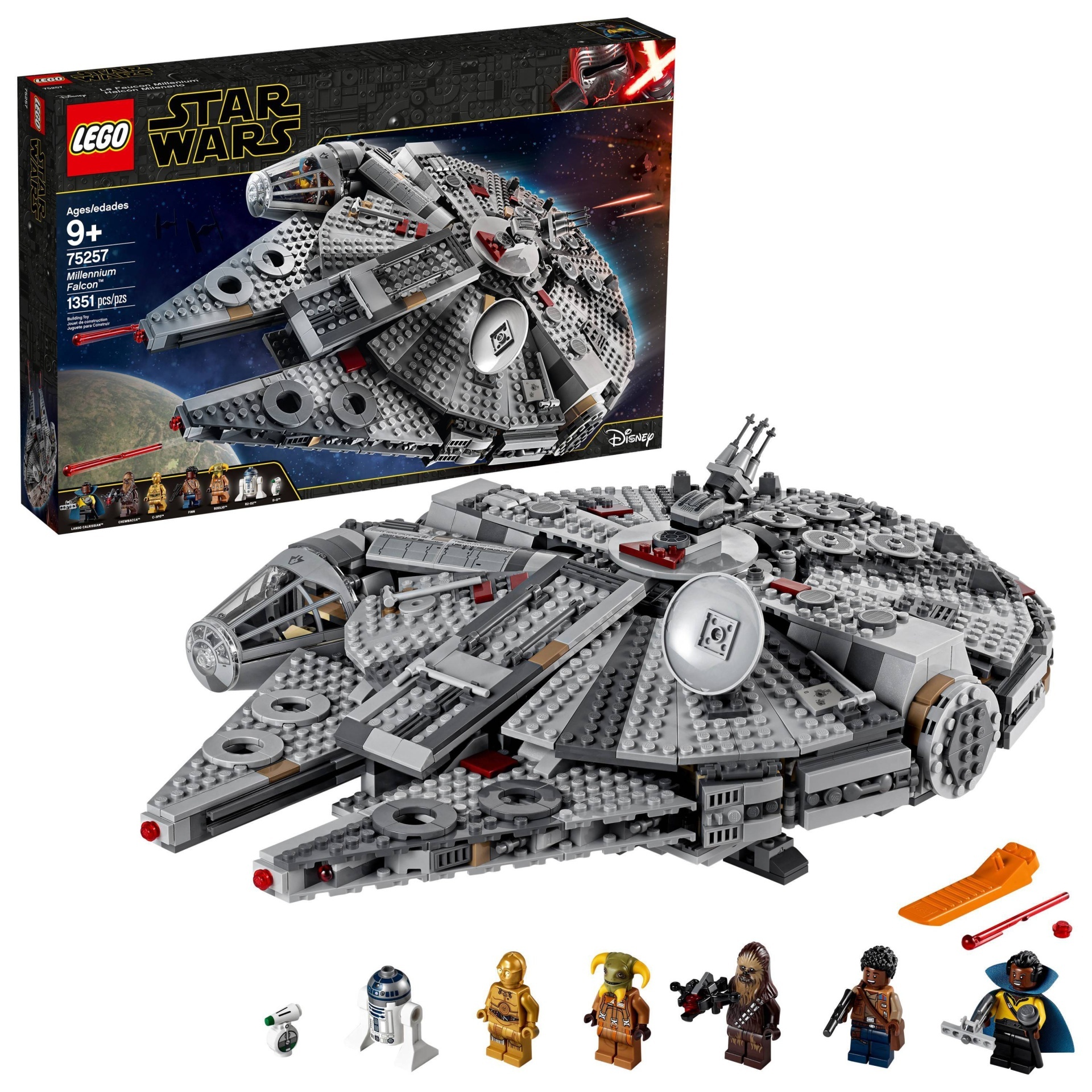 slide 1 of 7, LEGO Star Wars: The Rise of Skywalker Millennium Falcon Building Kit Starship Model with Minifigures 75257, 1 ct