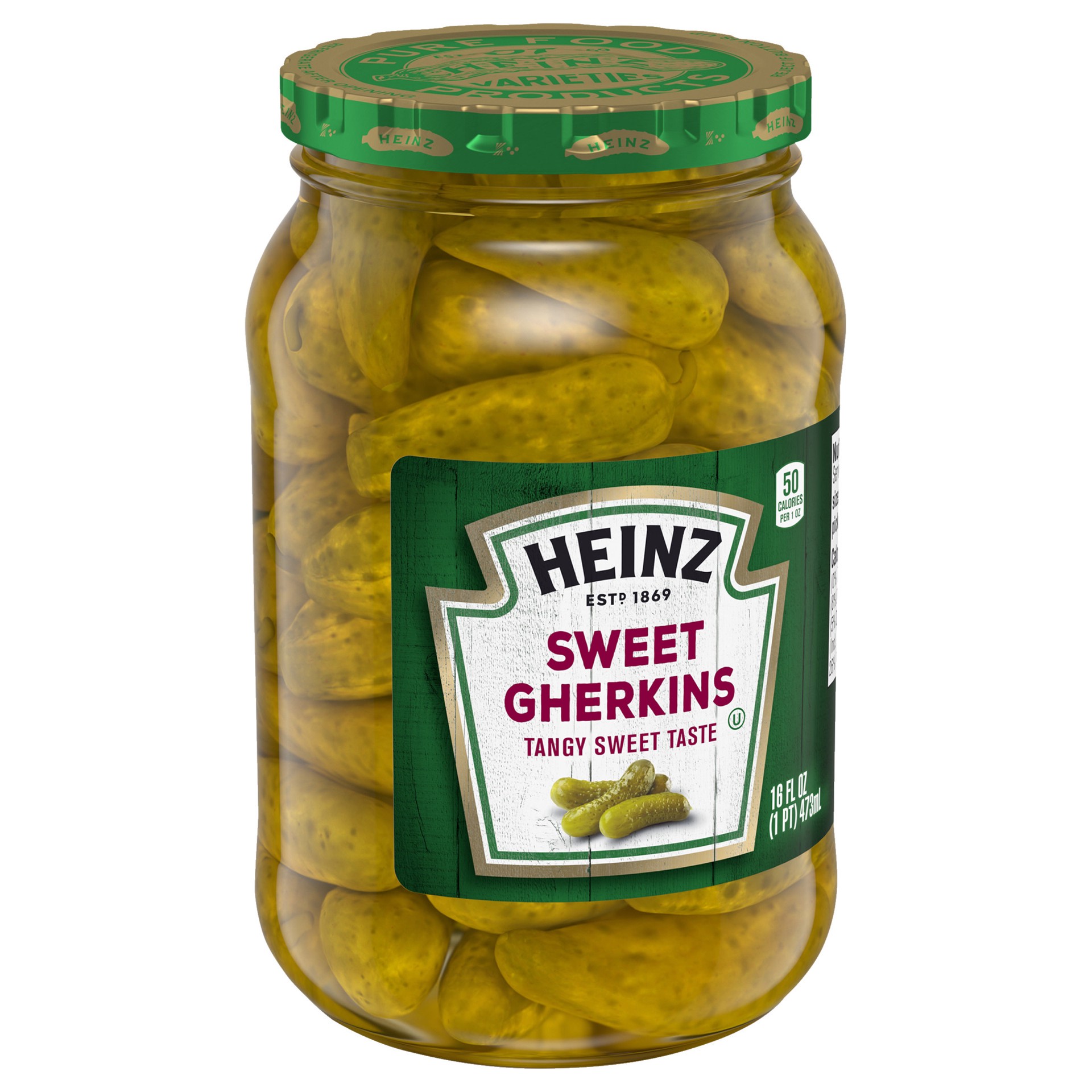 slide 3 of 5, Heinz Sweet Gherkins Mini Pickles, 16 fl oz Jar, 16 fl oz