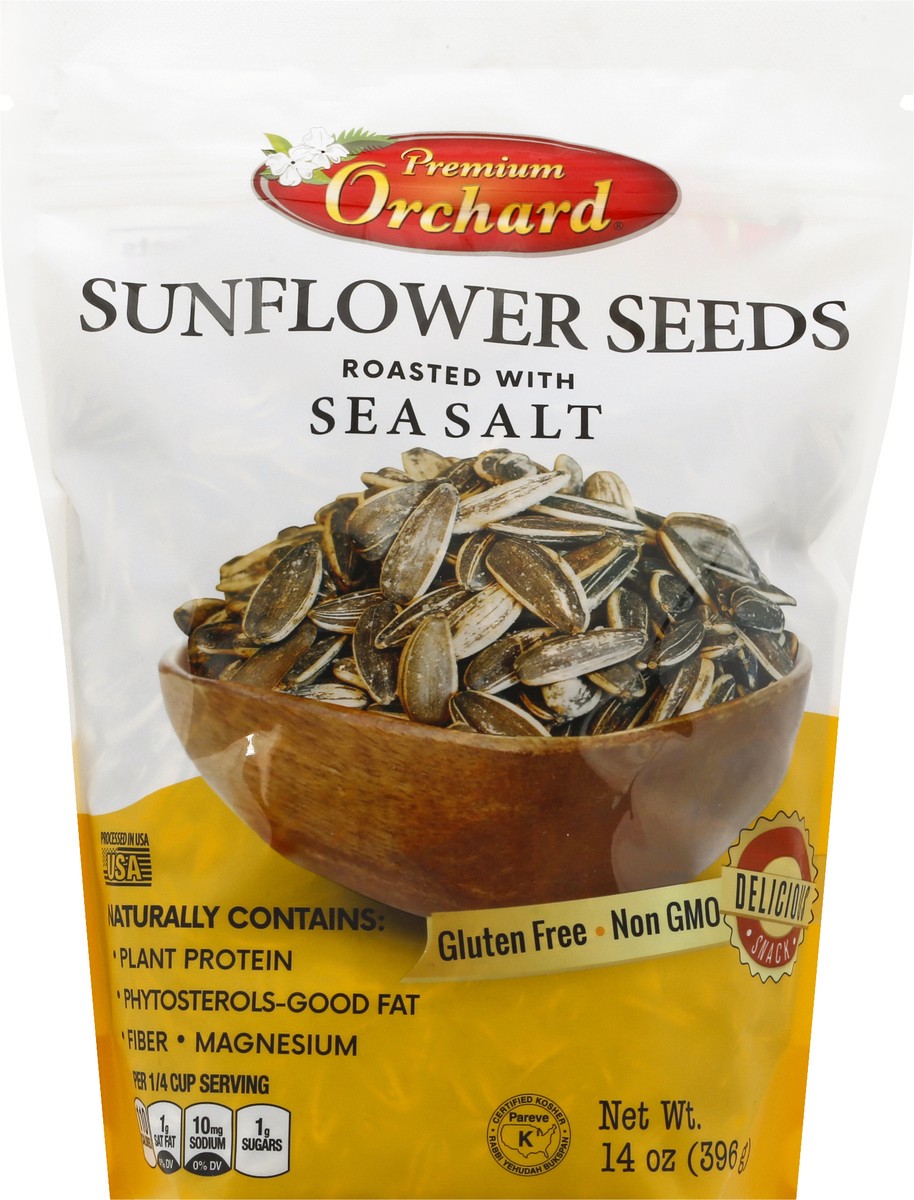 slide 2 of 9, Premium Orchard Roasted with Sea Salt Sunflower Seeds 14 oz, 14 oz