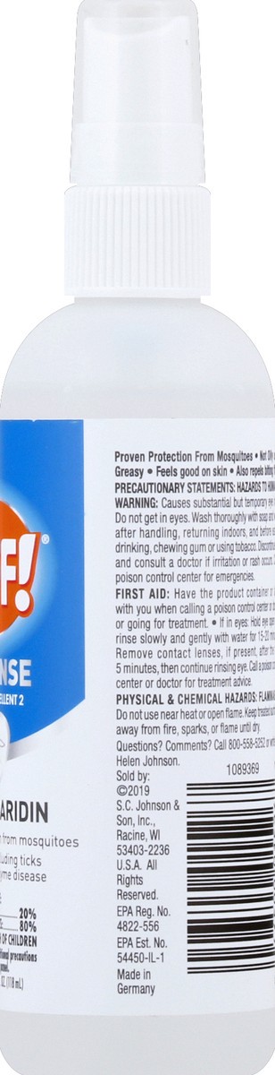 slide 6 of 7, OFF! Defense Insect Repellent 2 with Picaridin, Pump Spritz Mosquito Spray, 4 oz, 4 oz