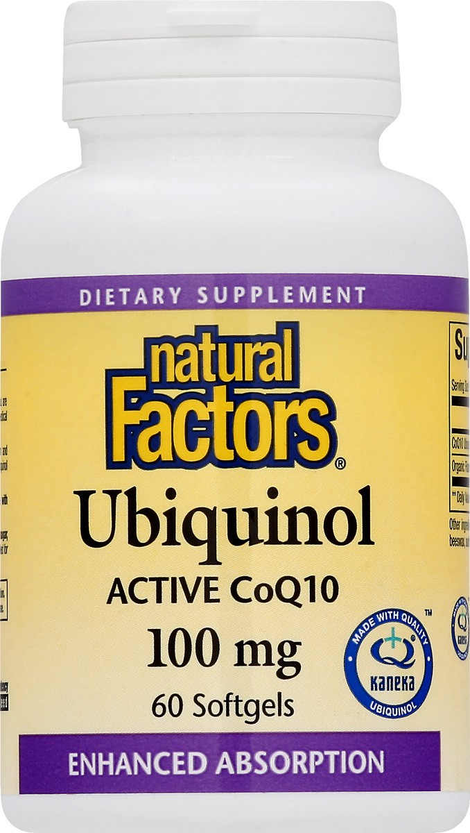 slide 1 of 2, Natural Factors Ubiquinol Active CoQ10 60 ea, 1 ct